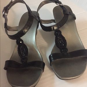 Bandolino Beaded Wedge Sandals